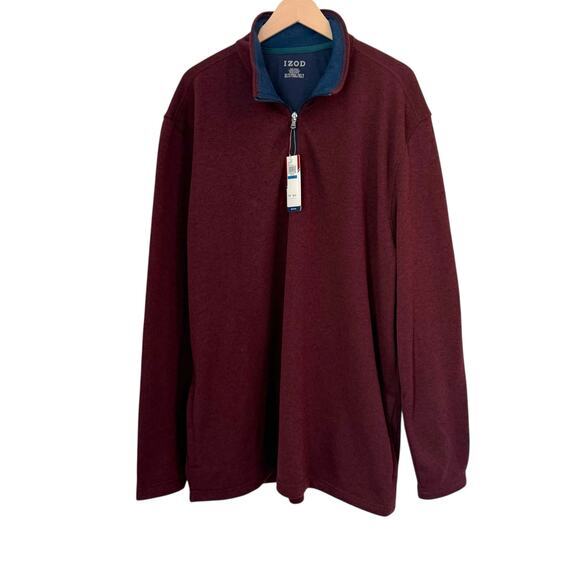 NWT Izod Spectator Sweater Fleece 1/4 Zip Pullover Men's Size XLT XL Tall - Picture 1 of 7